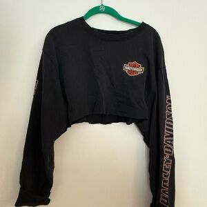 Harley-Davidson Black Cropped Long Sleeve Shirt